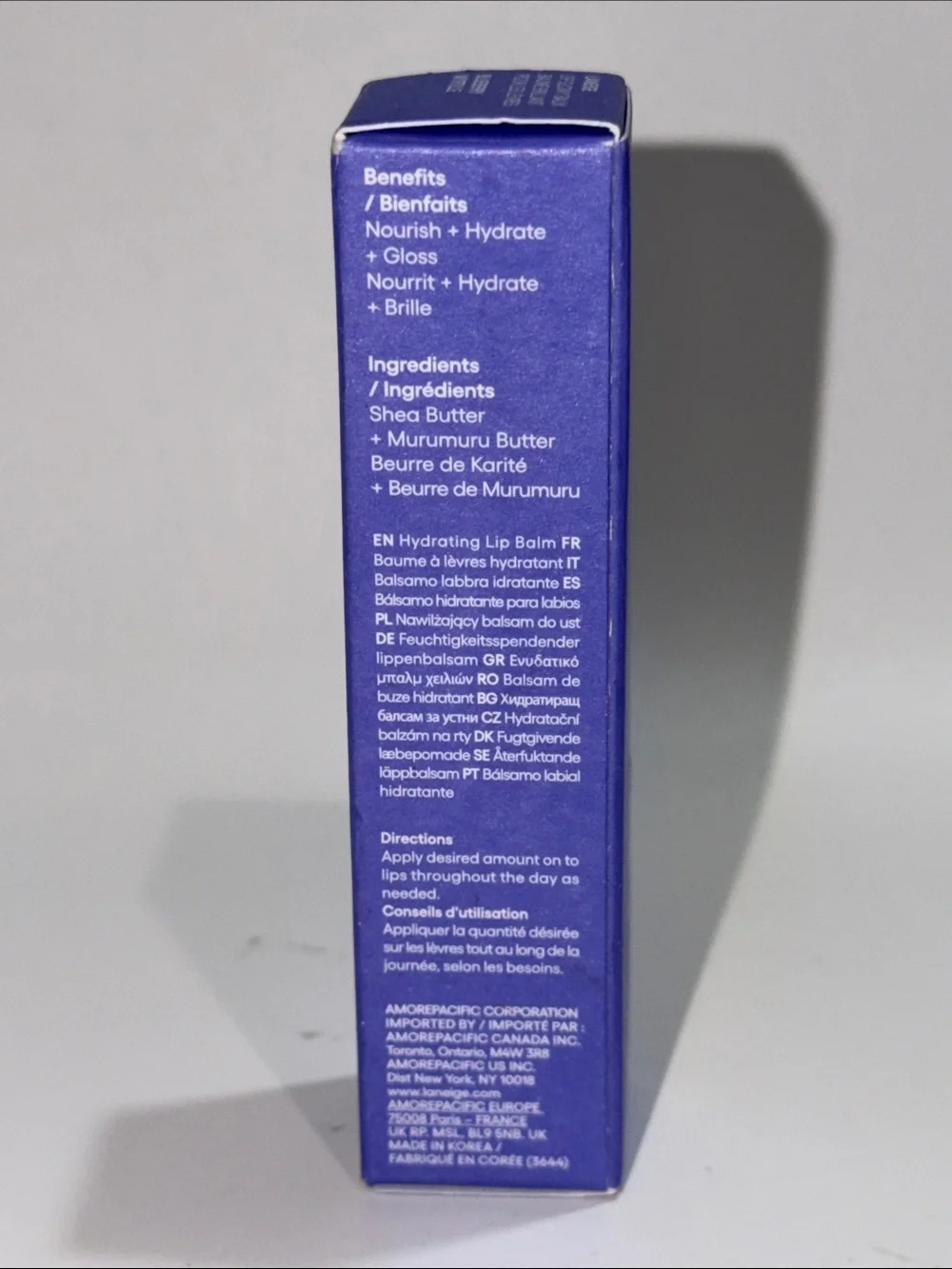 LANEIGE Lip Glowy Balm in BLUEBERRY! K-Beauty Obsession! F/S 0.35 Oz NEW IN BOX!